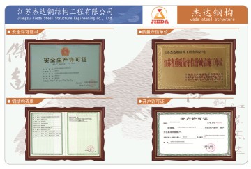 杰達(dá)鋼構(gòu)榮譽證書與行業(yè)成就記錄
