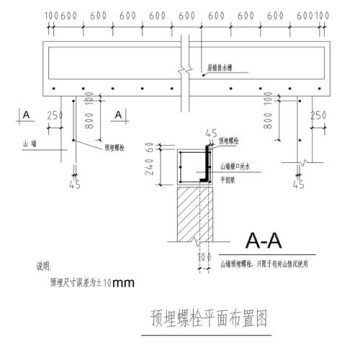 拱形屋頂預埋件螺栓平面布置圖與安裝規(guī)范